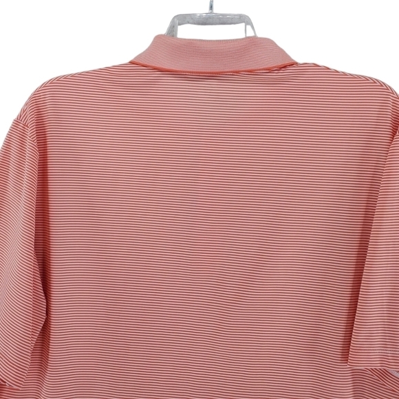 RLX Ralph Lauren Golf Polo Shirt Orange Wht Micro Stripe XL Performance Wicking - Picture 3 of 13